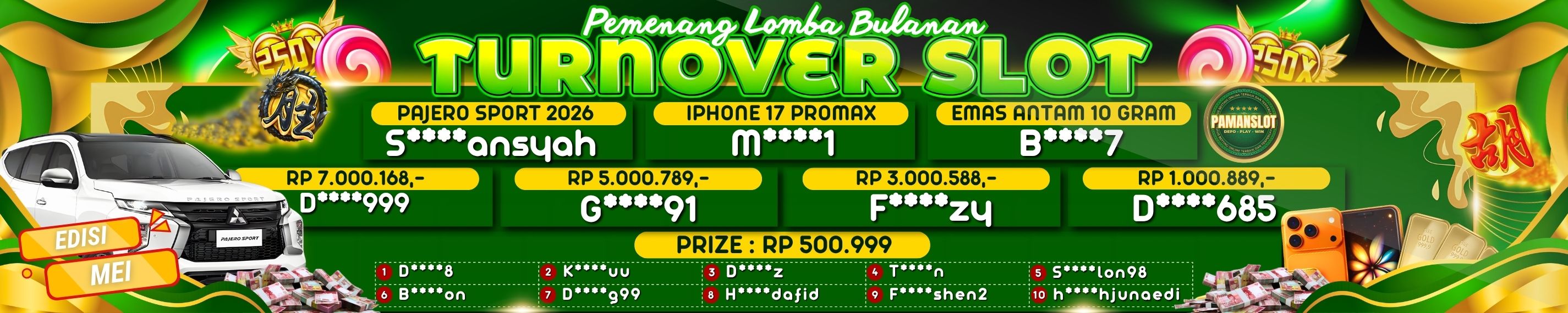 PEMENANG TO BULANAN SLOT